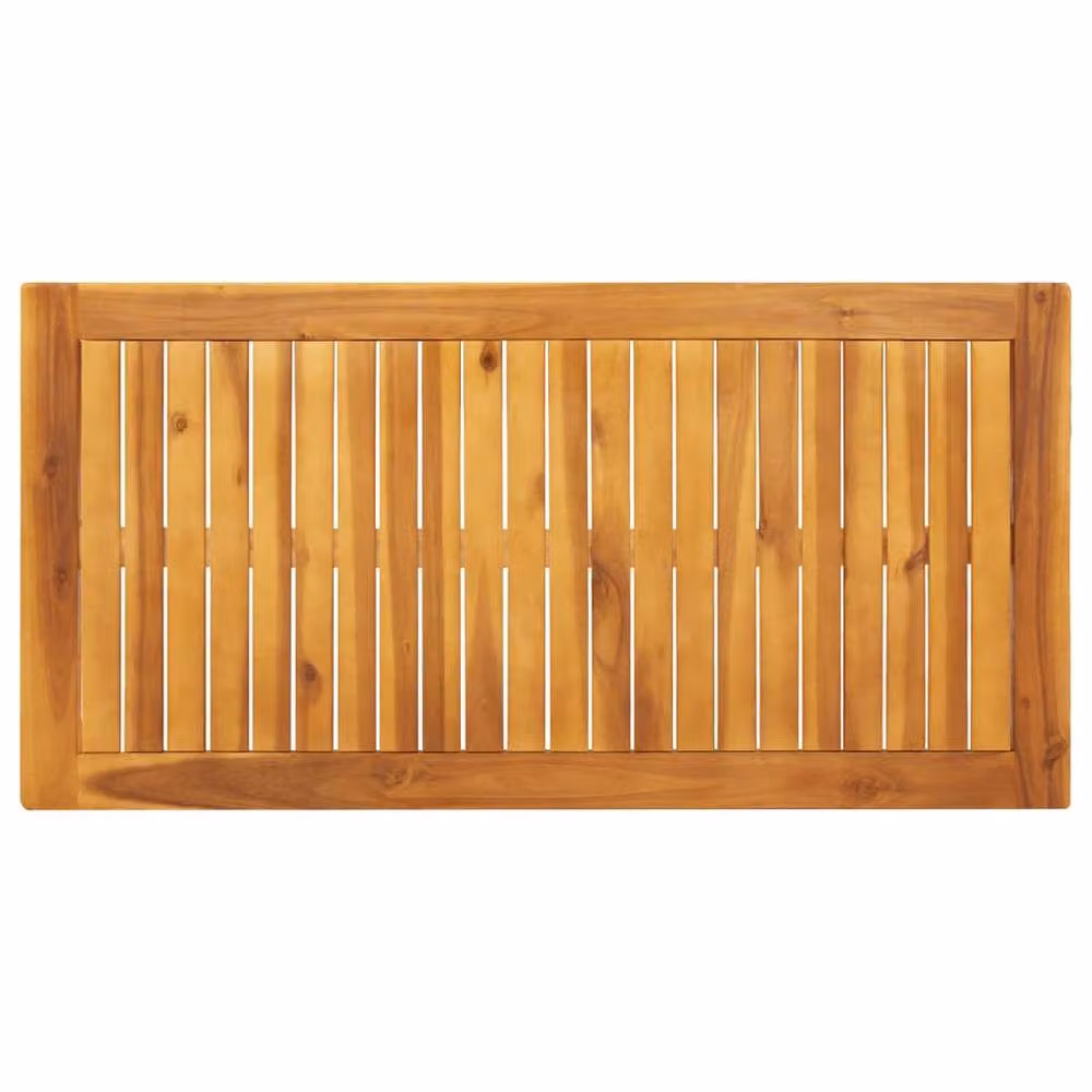 Berkfield Home Garden Rustic Acacia Solid Wood Dining Table in Brown, W/D/H: 110 x 55 x 75 cm – 3