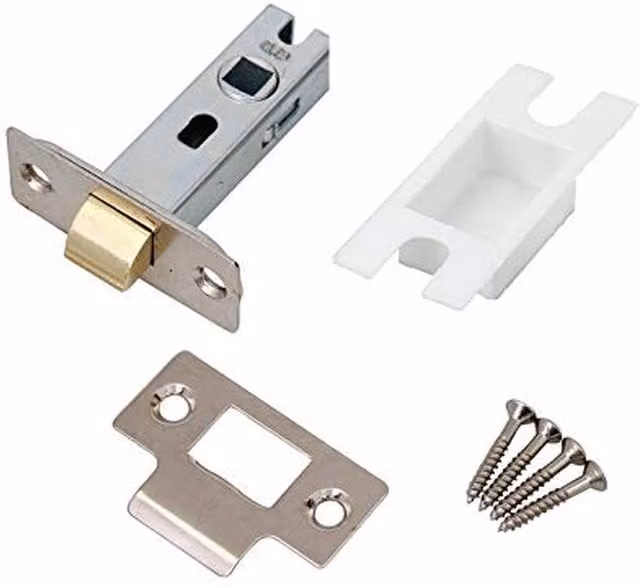 Golden Grace Bolt Through Tubular Mortice Latch with Bolt Hole in Silver