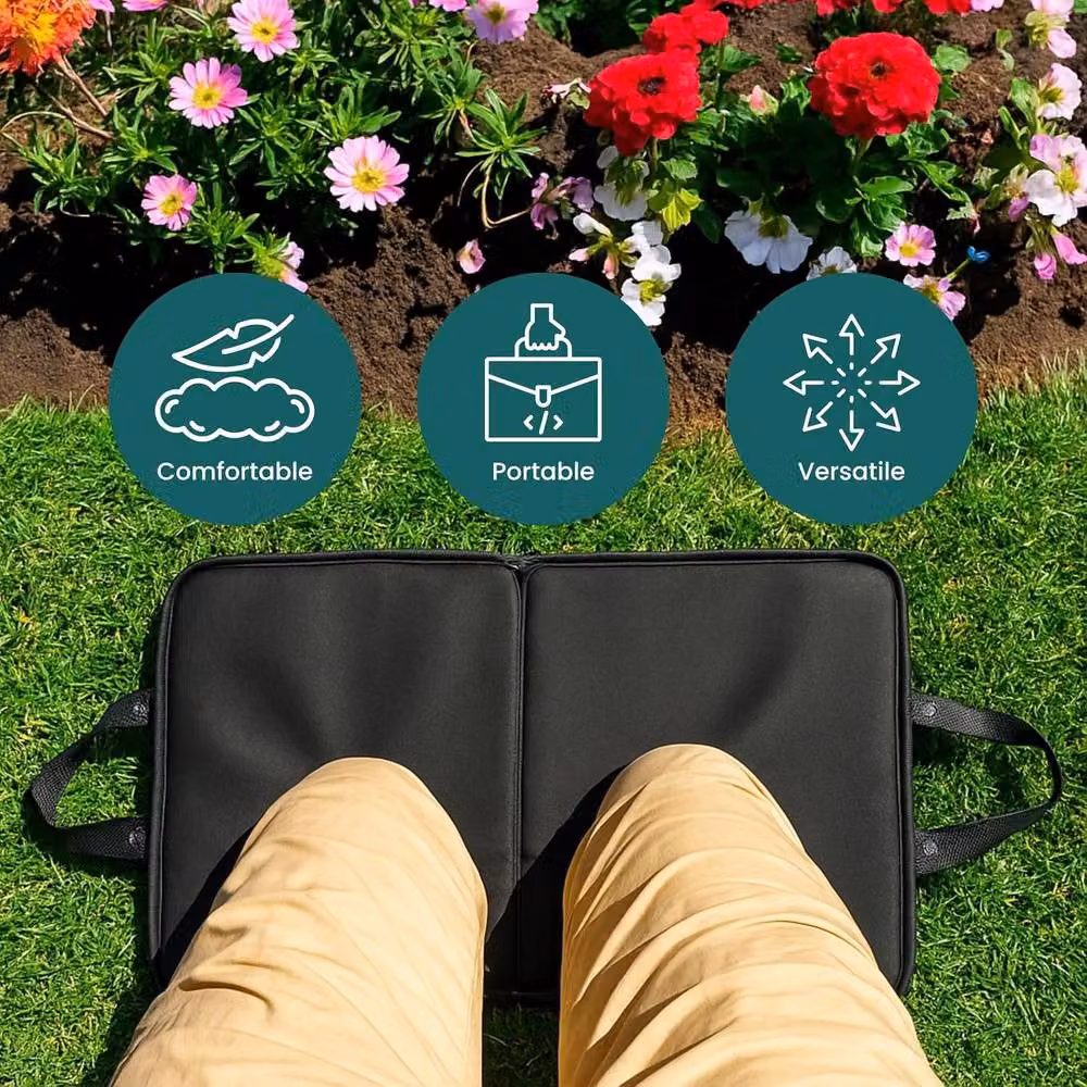 Green Thumbz Garden Kneeler Mat Pad with Memory Foam Cushion in Black – 6