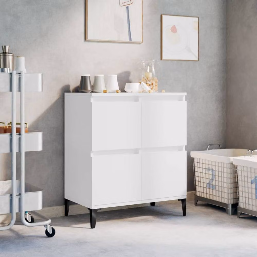 Berkfield Home White Matt Sideboard in Engineered Wood W/D/H: 60 x 35 x 70 cm – 2
