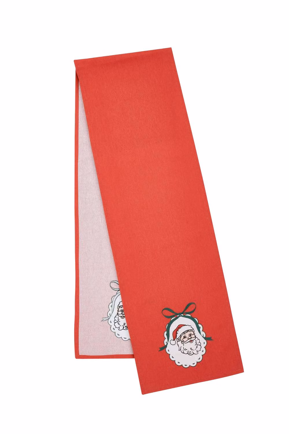 Catherine Lansfield Christmas Vintage Stripe Embroidered Cotton Dining Table Runner in Red – 2