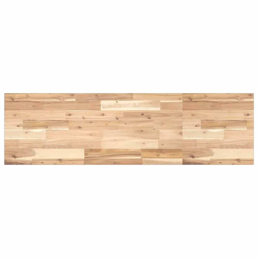 Berkfield Home Untreated Solid Acacia Wood Bathroom Vanity Top in Brown, W/D/H: 120 x 40 x 2 cm