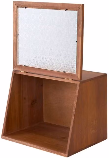 KORVIXA Wooden Desktop Storage Cabinet in Brown, W/D/H: 100 x 100 x 100 cm