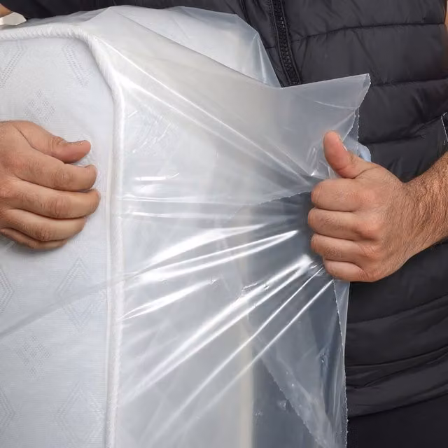 BSSPOKE Super King Mattress Cover Storage Bag in Clear Polythene for Moving and Protection – 1