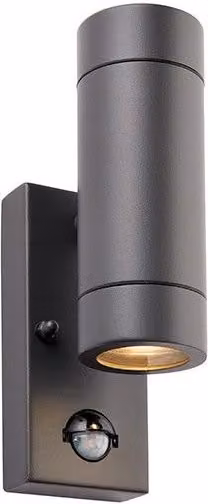 Netlighting Palin Outdoor Up and Down Wall Light in Anthracite Black with PIR Motion Sensor and Timer, IP44 Rated – 1