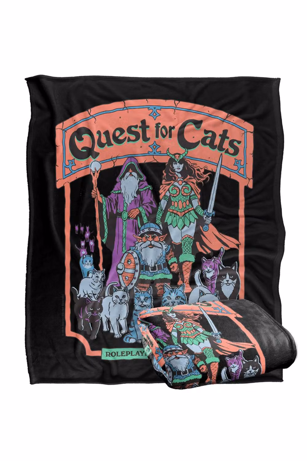 Steven Rhodes Quest For Cats Multicolour Super Soft Fleece Throw Blanket W/D/H: 91 x 147 cm – 2