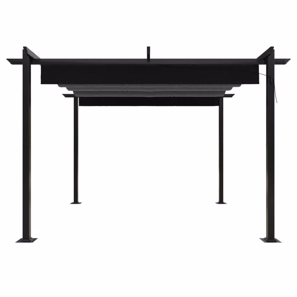 Berkfield Home Sturdy Garden Gazebo with Retractable Roof, Anthracite and Black, W: 300 cm, D: 300 cm, H: 220 cm – 2