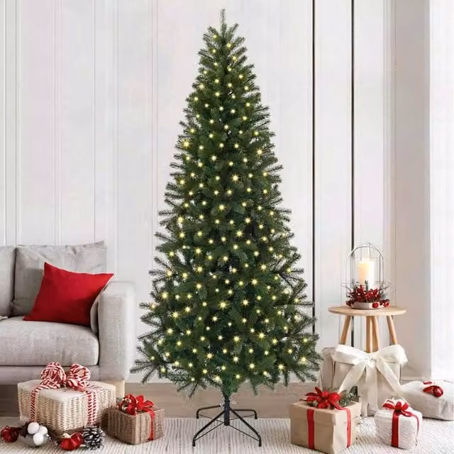 Berkfield Home Artificial Green Christmas Tree with 300 LEDs, Height: 210 cm – 1