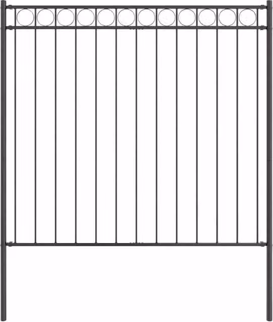 Berkfield Home Steel Garden Fence, Grey, H: 170 cm x W: 150 cm x D: 150 cm – 1