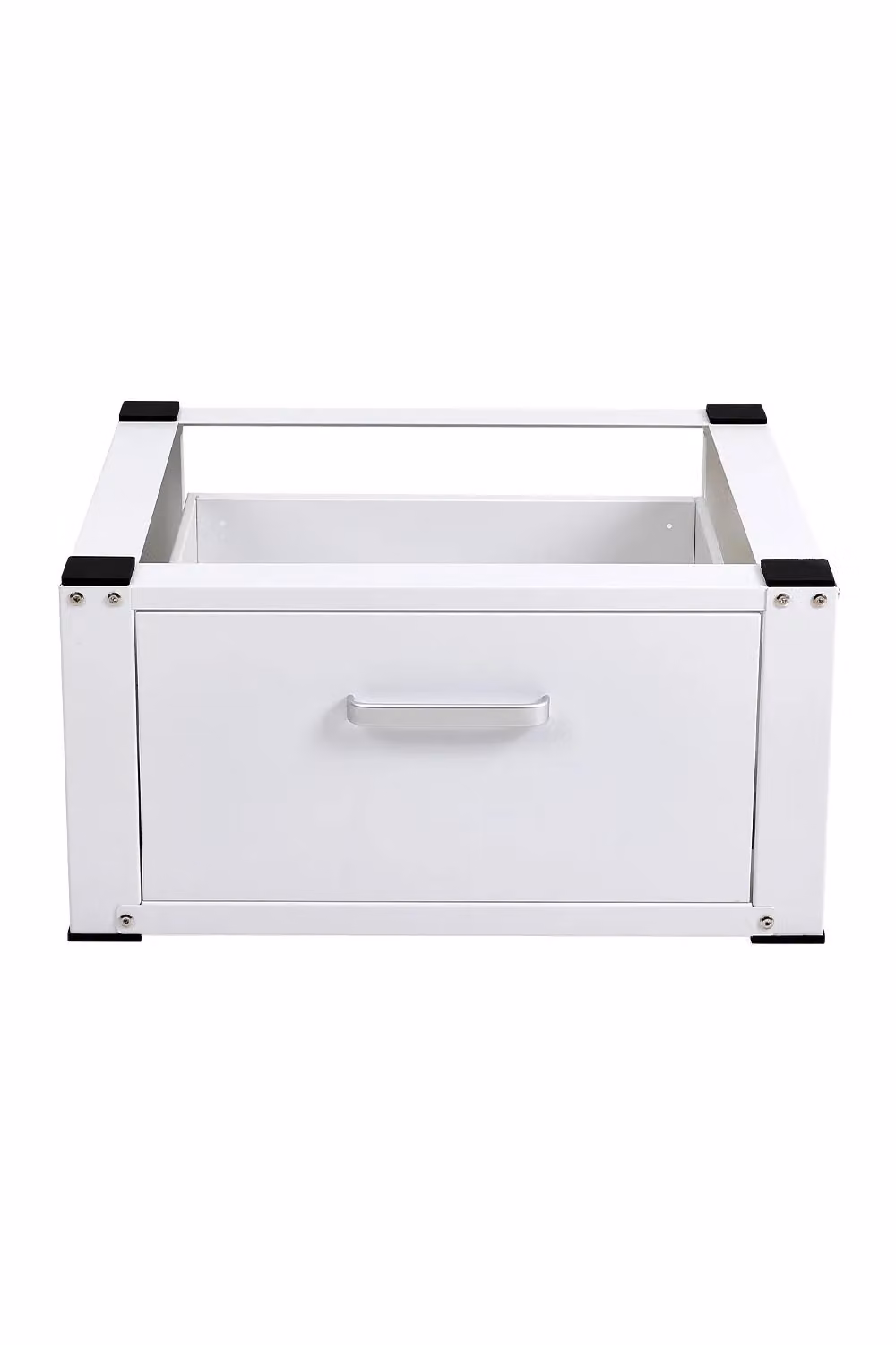 Living and Home Washing Machine and Dryer Pedestal with Drawer, White, H: 32.0 cm, W: 63.0 cm – 2