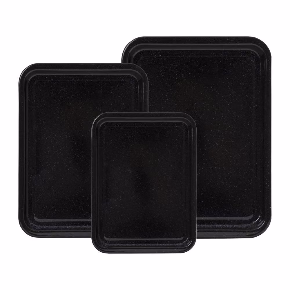 Baker & Salt Country Enamel Rectangular Baking Sheet, Black, 37 cm – 3