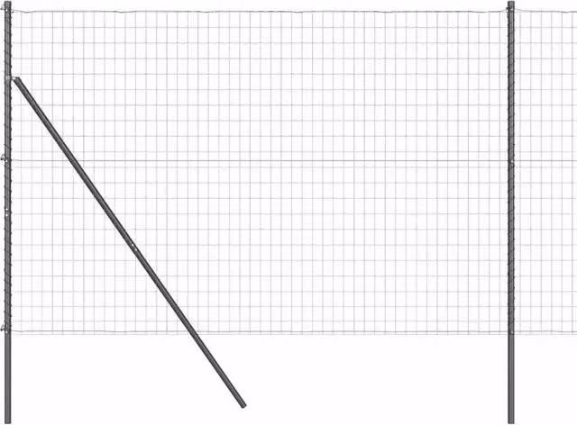 Berkfield Home Euro Fence with 7 Posts, Galvanised Steel, Dark Grey, W: 10 m, H: 1.5 m – 1