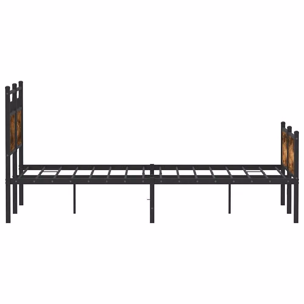 Berkfield Home Smoked Oak Small Double Bed Frame in Brown, W/D/H: 120 x 190 cm – 4