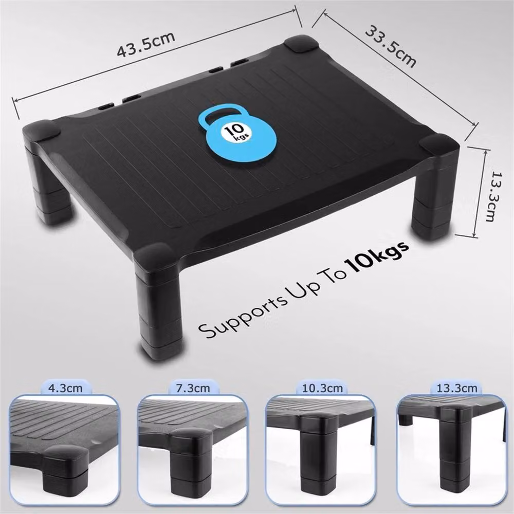 Nordara Black Matt Monitor Stand Screen Riser for Computer or Laptop, W: 43.5 cm, D: 33.5 cm, H: 13.3 cm – 3