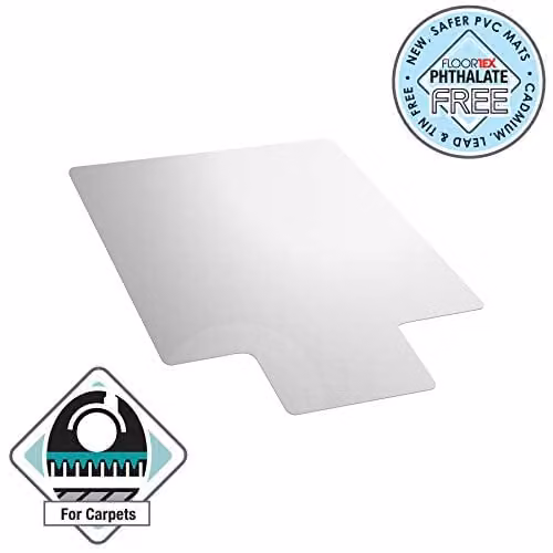 Floortex Advantagemat Transparent PVC Lipped Chair Mat for Carpets up to 6mm, W: 115 cm – 2