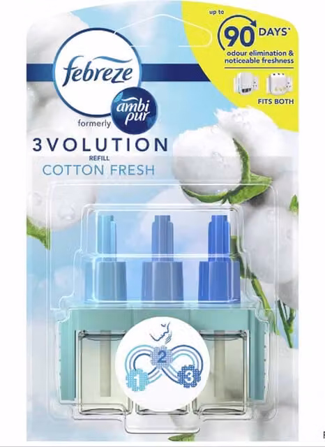 Ambi Pur 3Volution Cotton Fresh Air Freshener Refill, 20ml, Blue
