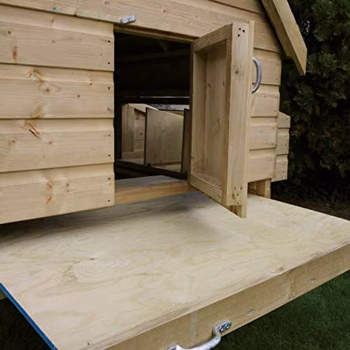 Rowlinson Rustic Gable Chicken Coop in Sand and Brown Wood, W/D/H: 160 x 158 x 120 cm – 2
