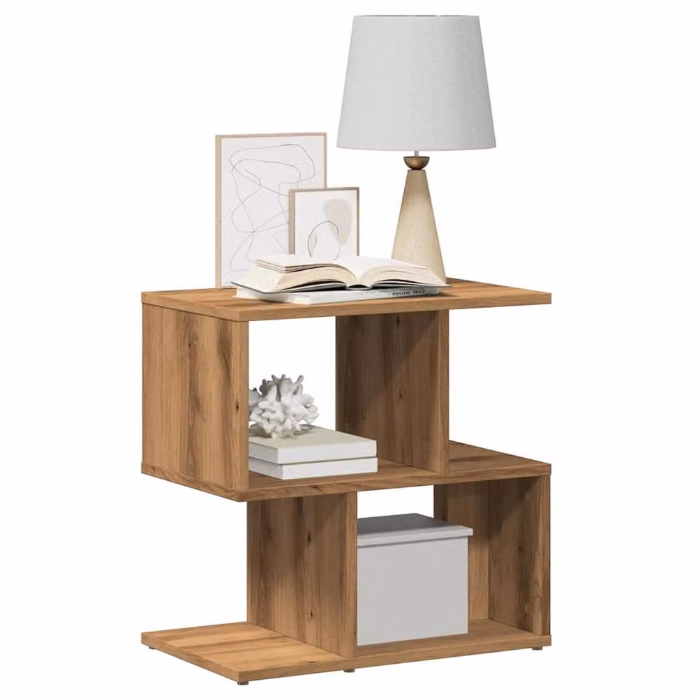 Berkfield Home Artisan Oak Bedside Cabinet in Brown, W: 50 cm, D: 30 cm, H: 51.5 cm – 2