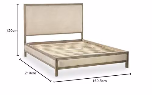 Julian Bowen Lucie Upholstered Fabric Bed in Beige, W/D/H: 180 x 160.5 x 130 cm – 2