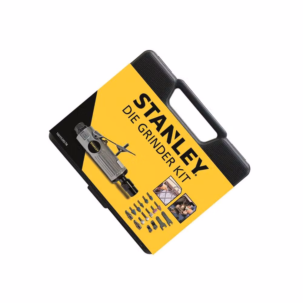 Stanley NU160153XSTN Pneumatic Die Grinder Kit in Silver with 10 Grinding Stones – 2