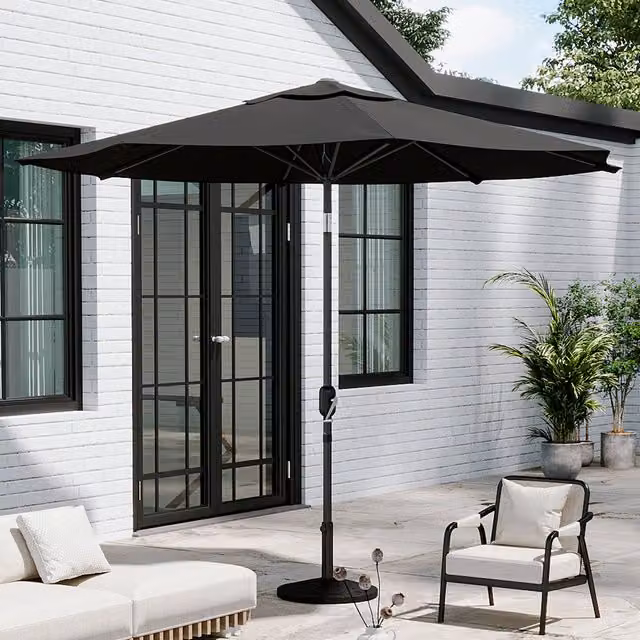 Breeins 3m Traditional Parasol with Black Composite Resin Base