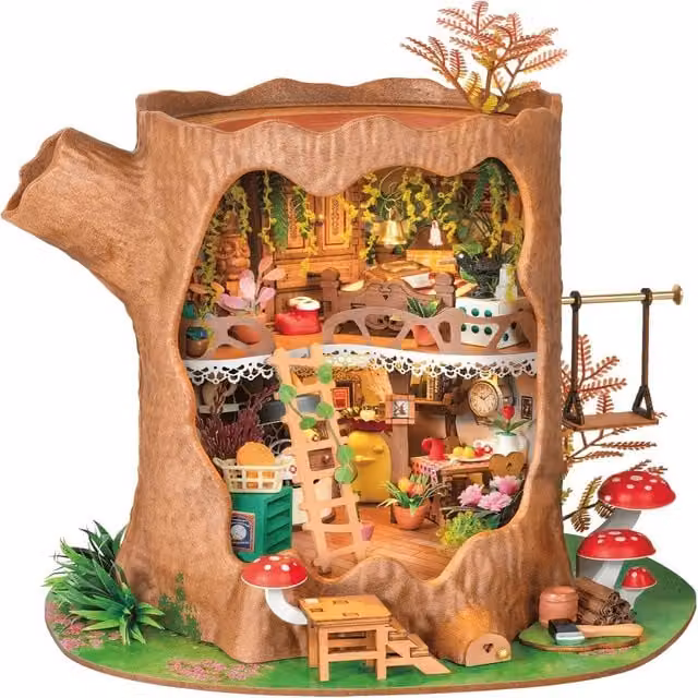 Syntego DIY Fairytale Tree House Miniature House Kit in Multicolour and Brown