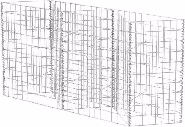 Berkfield Home Galvanised Steel Gabion Basket in Silver, W/D/H: 120 x 30 x 100 cm