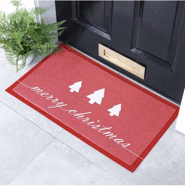 Artsy Mats Merry Christmas Red Doormat, W 40 cm x L 70 cm – 1