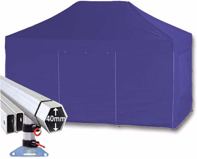 Extreme 40 Instant Shelter Pop Up Gazebo in Navy Blue, W/D/H: 4.5 x 3 x 3 m