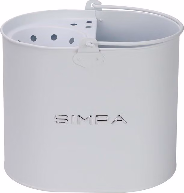 Simpa 14L Metal Mop Bucket with Wringer in Matt White – 1