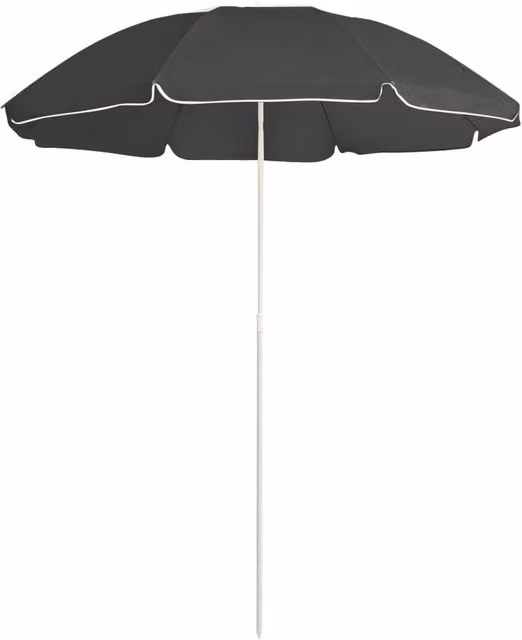 Berkfield Home Outdoor Parasol with Steel Pole in Black and Anthracite, Diameter: 180 cm