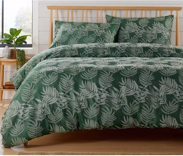 NewEdgeBlinds Green Floral Jacquard Duvet Cover, W x H: 200 x 200 cm