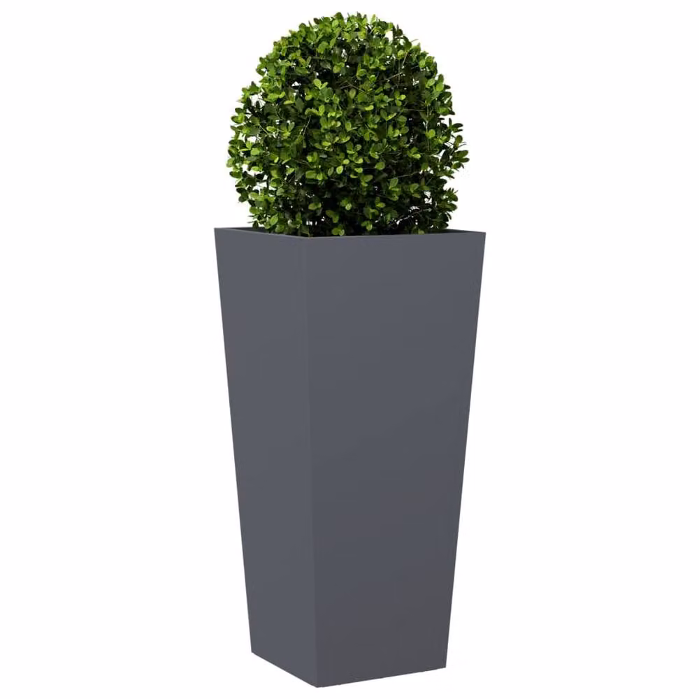 Berkfield Home Garden Steel Planter Tubs in Anthracite and Black, 2 Pack, W/D/H: 35 x 35 x 75 cm – 3