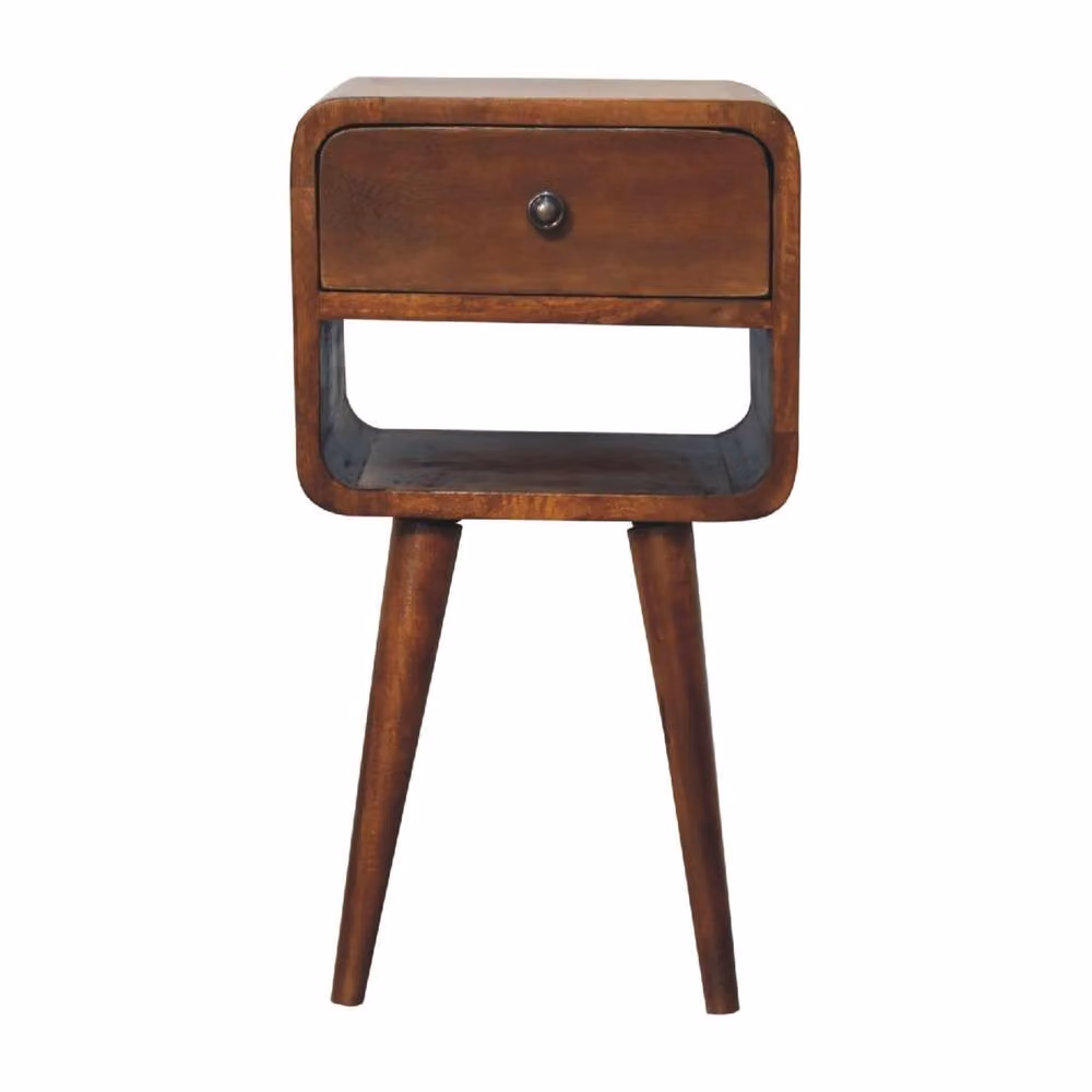 Wyld Haus Pama Small Bedside Table in Brown Mango Wood with Soft Close Drawers, W/D/H: 30 x 30 x 55 cm – 2