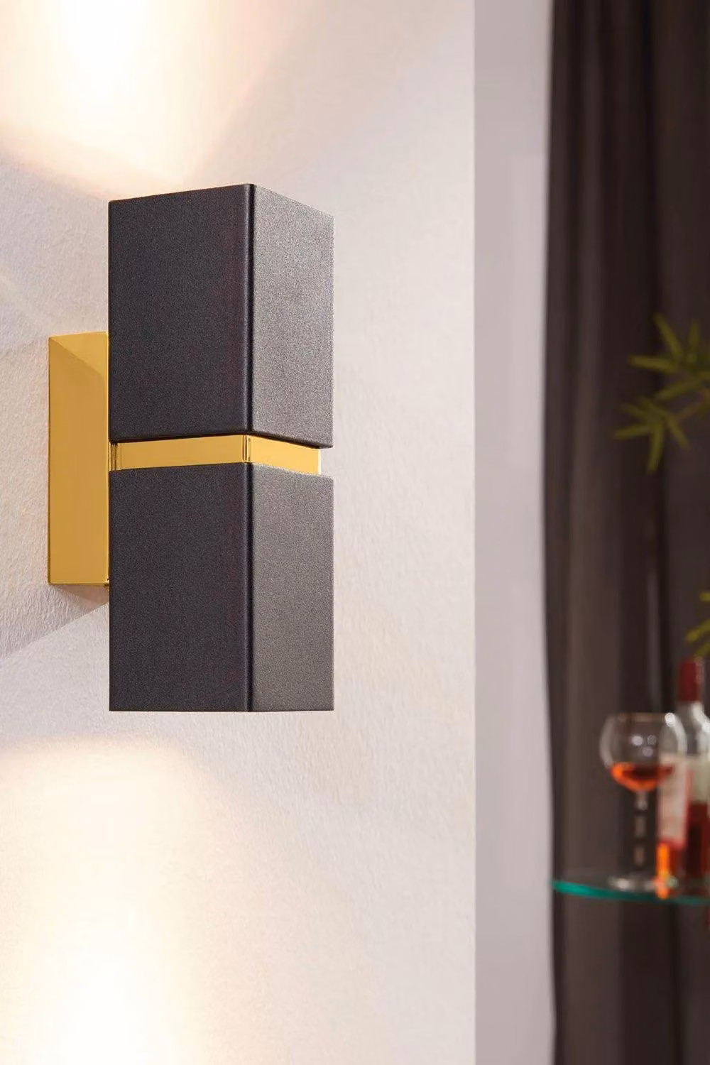 Eglo Passa LED 2-Light Up and Down Wall Lamp in Black and Gold/Brass – 2