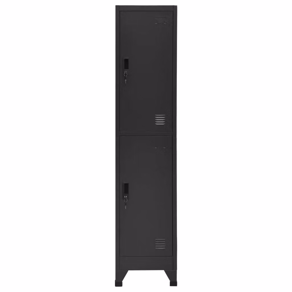 Berkfield Home Anthracite Metal Locker Cabinet with Lock and Hanging Rod, W/D/H: 38 x 38 x 180 cm – 2