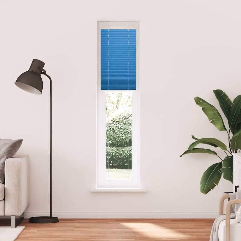 Berkfield Home Single Pleat Blue Polyester Semi-Transparent Blind, W: 50 cm, H: 200 cm – 2