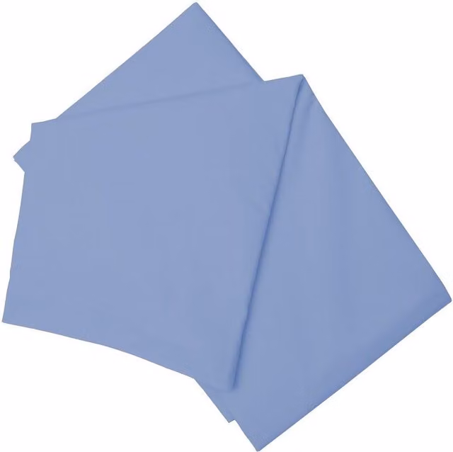 Belledorm Easy Care 200 Thread Count Cotton Polyester Percale Flat Sheet in Bright Blue, W: 140 cm, L: 200 cm