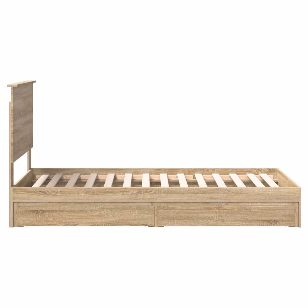 Berkfield Home Sonoma Oak Storage Bed with Drawer, Brown, W/D/H: 90 x 200 cm – 2