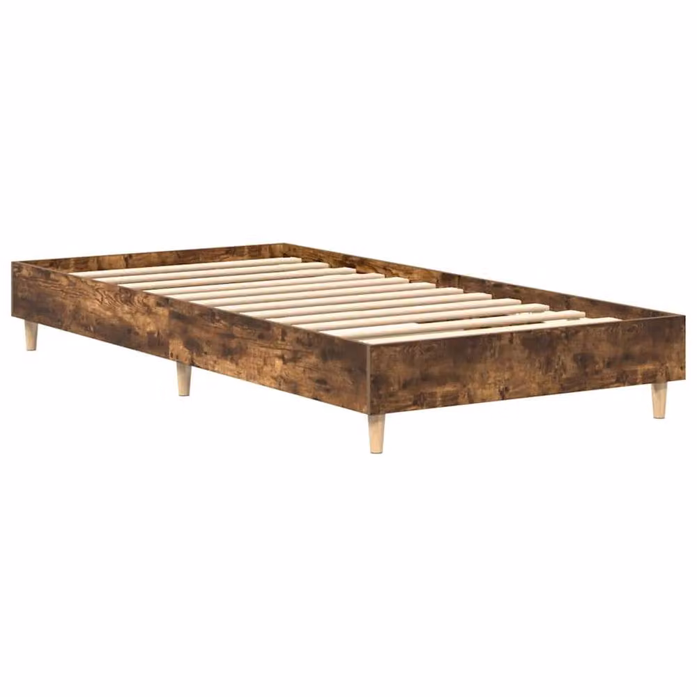 Berkfield Home Smoked Oak Bed Frame in Brown, W/D/H: 90 x 200 cm – 3