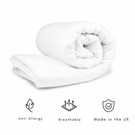 Absolute Home Textiles Single Easy Care Hollow Fibre Duvet, 13.5 Tog, White, 140 x 200 cm