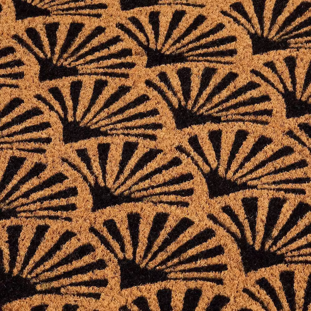 Esselle Astley Art Deco Scallop Doormat, Forest Green and Black, W/D/H: 75 x 45 cm – 3