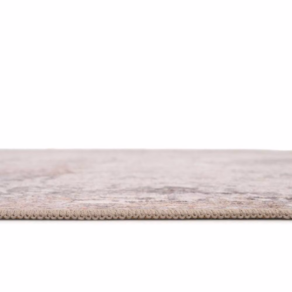 Kukoon Grey and Beige Distressed Soft Pile Vintage Area Rug, W: 80 cm, L: 300 cm – 4