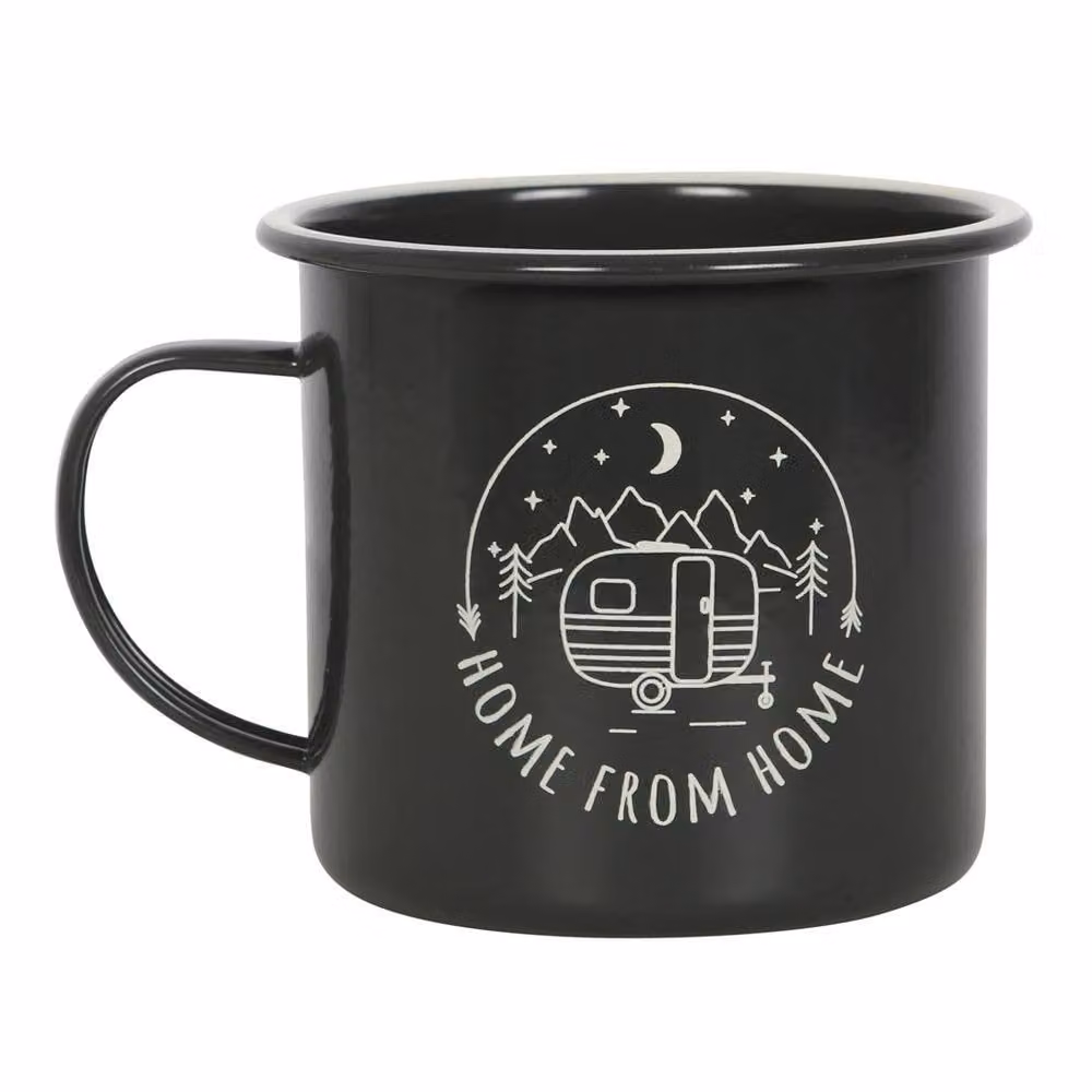 Uniqueful Home from Home Enamel Camping Mug in Black – 2