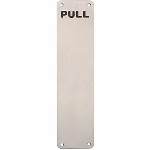 Loops Engraved Door Finger Plate in Brushed Silver Stainless Steel, W: 35 cm, H: 7.5 cm