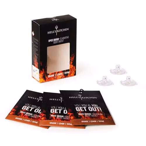 Hell's Kitchen Orange and Lemon Scented Sachets in Black, 6 Pack