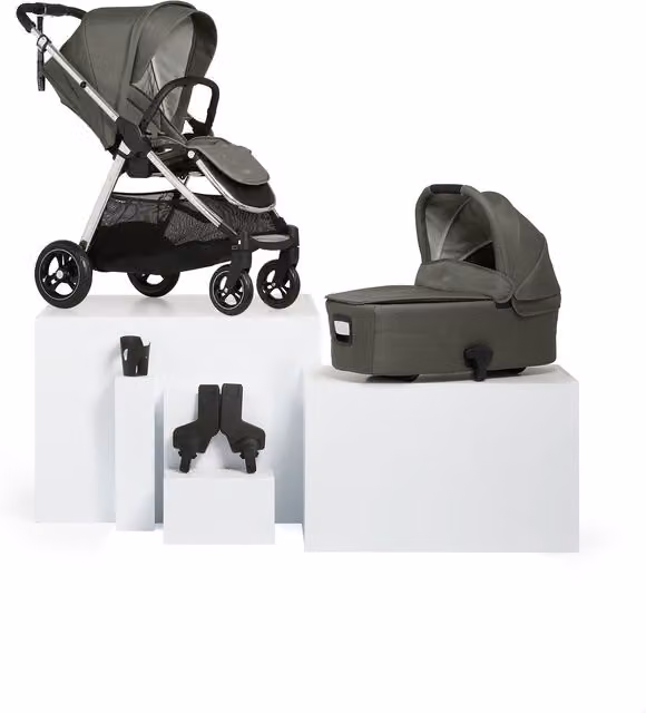 Cybex Flip XT Pushchair Bundle in Harbour Grey with Carrycot, Sport Seat, Adapters and Cup Holder