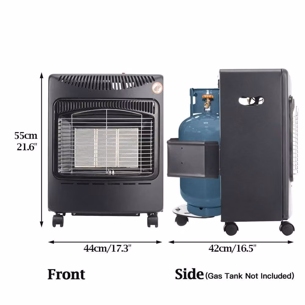 NESTLUNE 4.2kW Portable Indoor Butane Gas Heater in Black – 2