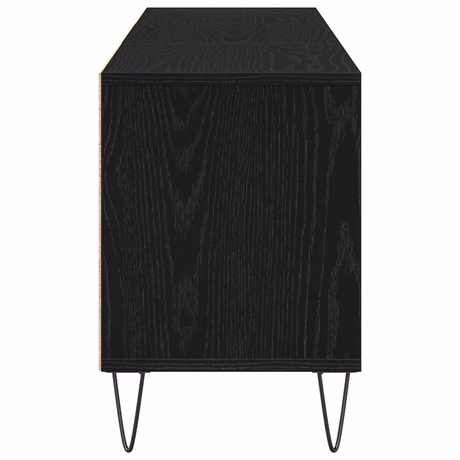 Berkfield Home Mid-Century Black Oak TV Cabinet W: 150 cm, D: 44.5 cm, H: 44.5 cm – 3