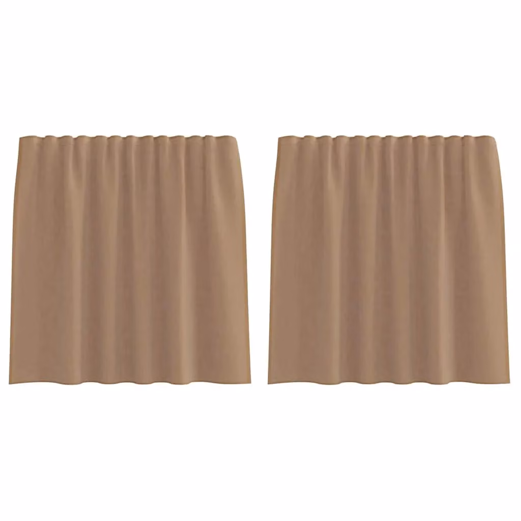 Berkfield Home Transparent Voile Fabric Panel Curtains with Rod Pockets, 2 Pack, Brown – 2